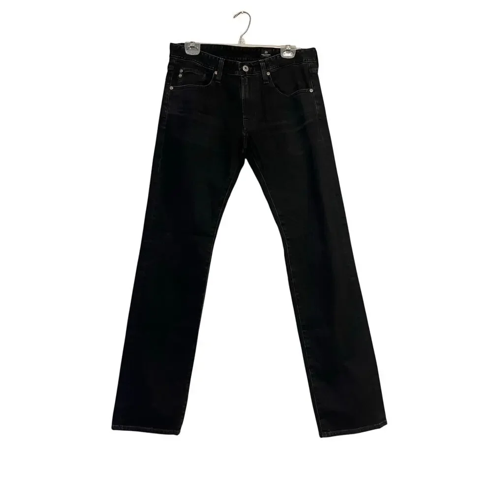AG Adriano Goldschmied The Matchbox Straight Leg Black Jeans size 32x33